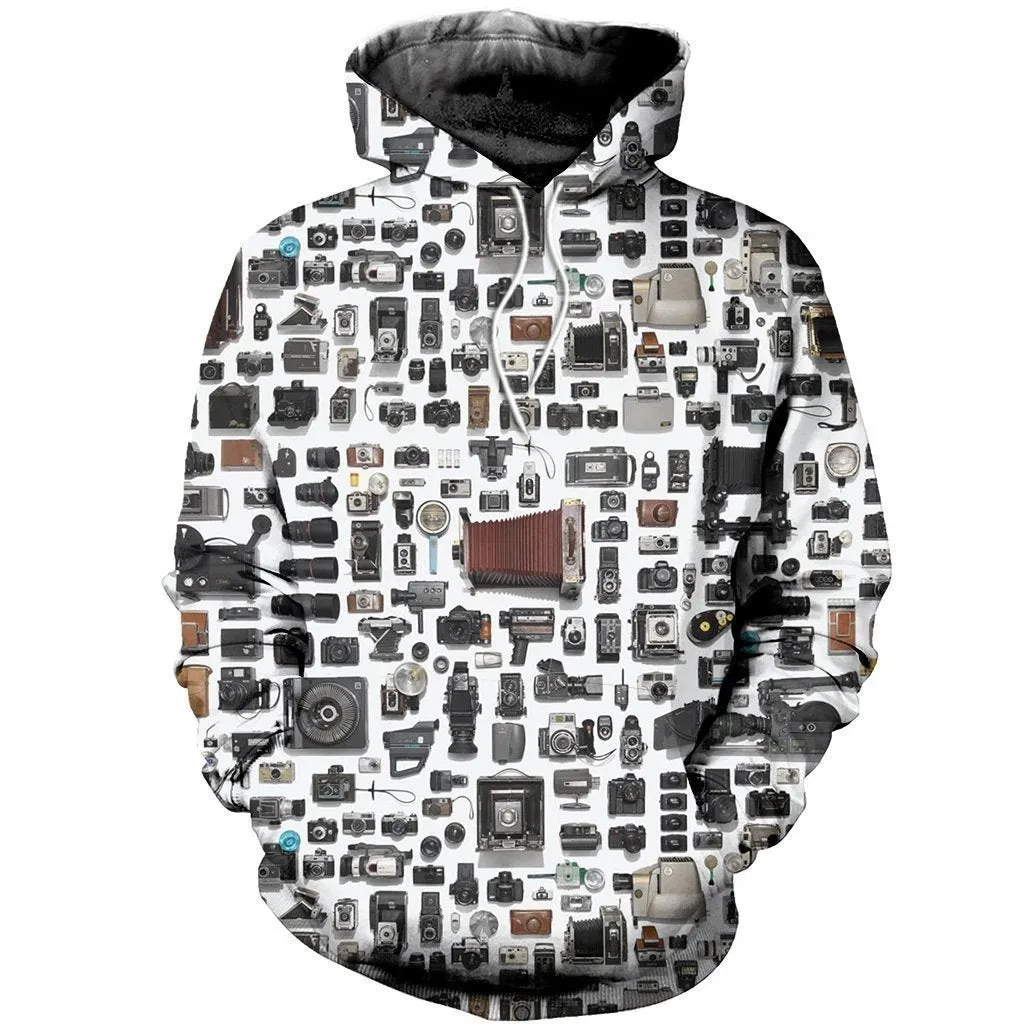 3D All Over Printed History Of Cameras Sweatshirt Hoodie Christmas Shirts, Gift for Camera Lovers