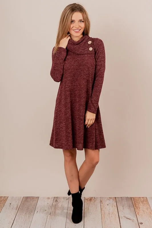 Adel Heather Knit Dress - Wine