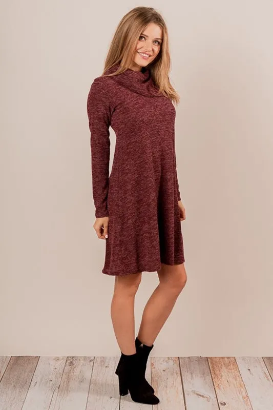 Adel Heather Knit Dress - Wine