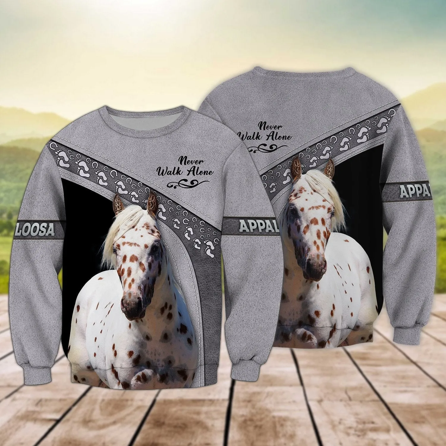 Appaloosa Horse Never Walk Alone 3D Full Print Christmas Sweatshirt