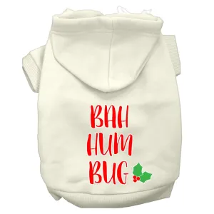 Bah Humbug Screen Print Dog Hoodie Cream S