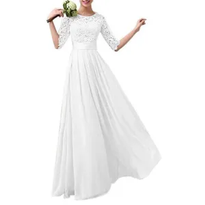 Banquet Evening Dress Five-point Sleeve Lace Chiffon Wedding