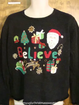 BELIEVE Cute Christmas Sweater