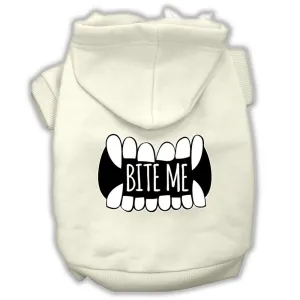 Bite Me Screenprint Dog Hoodie Cream Xl (16)