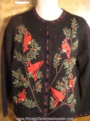 Bling Robins Tacky Christmas Sweater