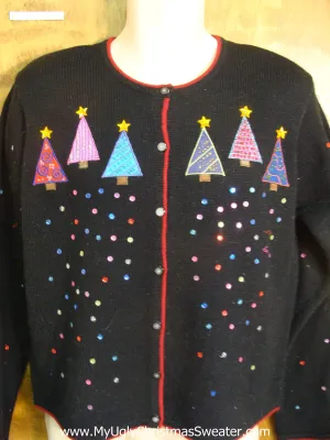 Bling Snowflakes and Trees Bad Christmas Sweater