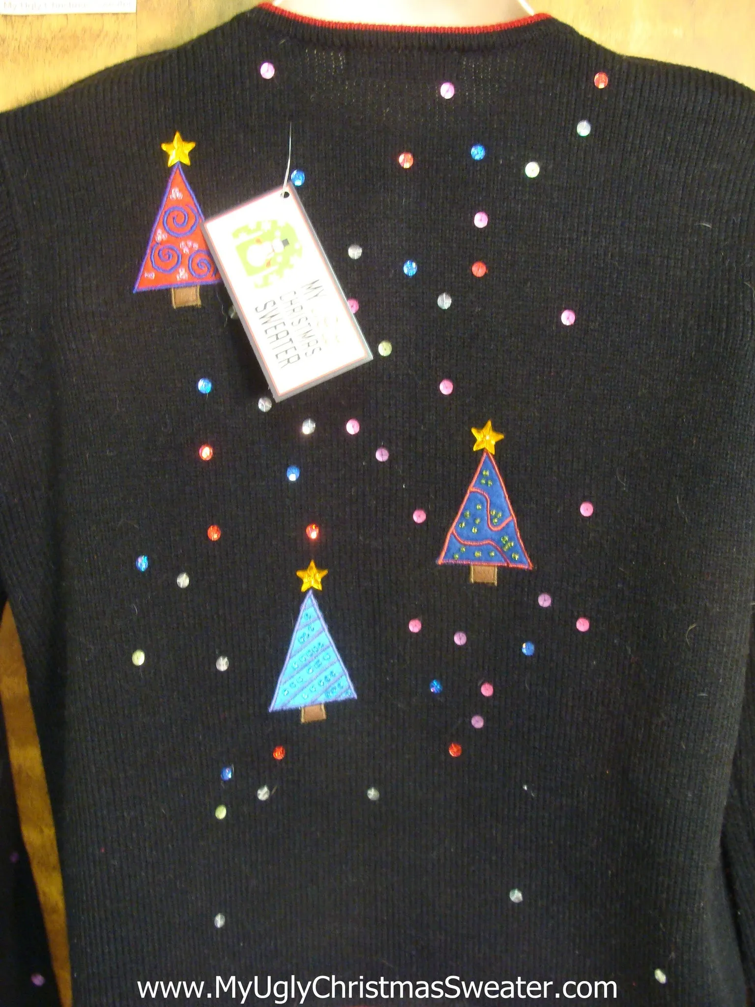 Bling Snowflakes and Trees Bad Christmas Sweater