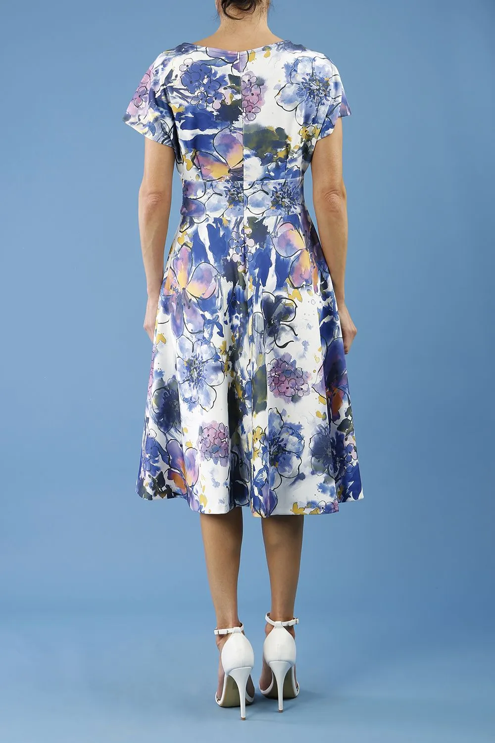 Boston Cap Sleeve Printed Swing Dress