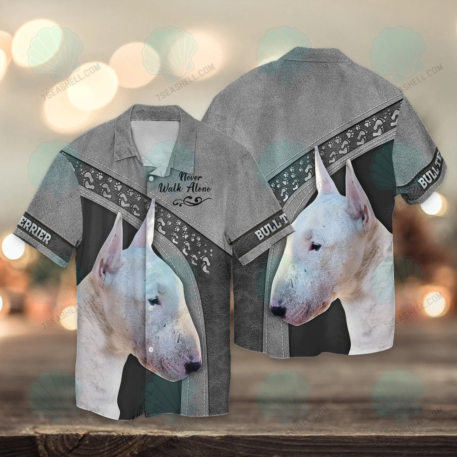 Bull Terrier Love Never Walk Alone 3D Full Print Shirts 1601, Christmas Dog Memorial Gifts for loss of Dog