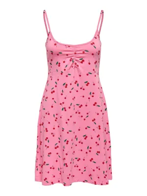 Carola Sleeveless Cotton Dress - Cherry Print