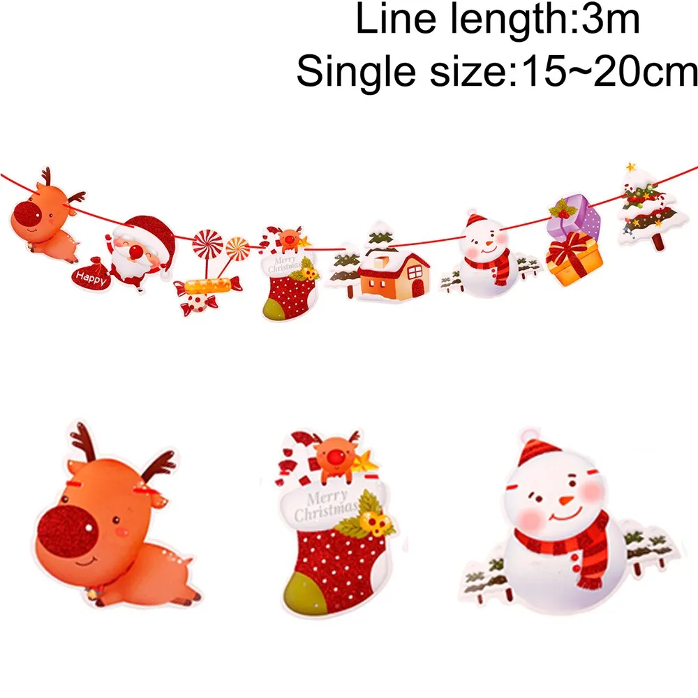 Christmas Banner Garland Merry Christmas Decor for Home Navidad Noel 2021 Christmas Ornaments Xmas Decor New Year