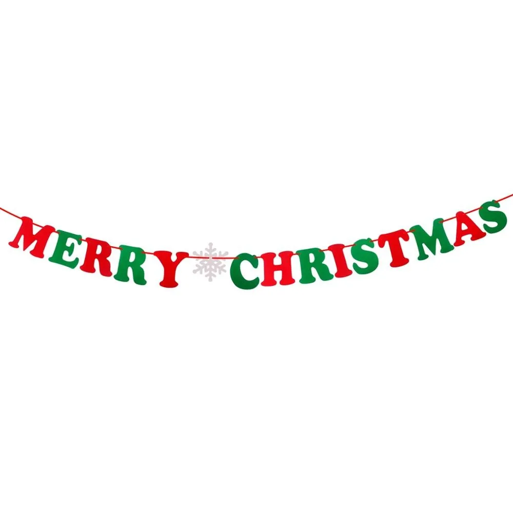 Christmas Banner Garland Merry Christmas Decor for Home Navidad Noel 2021 Christmas Ornaments Xmas Decor New Year