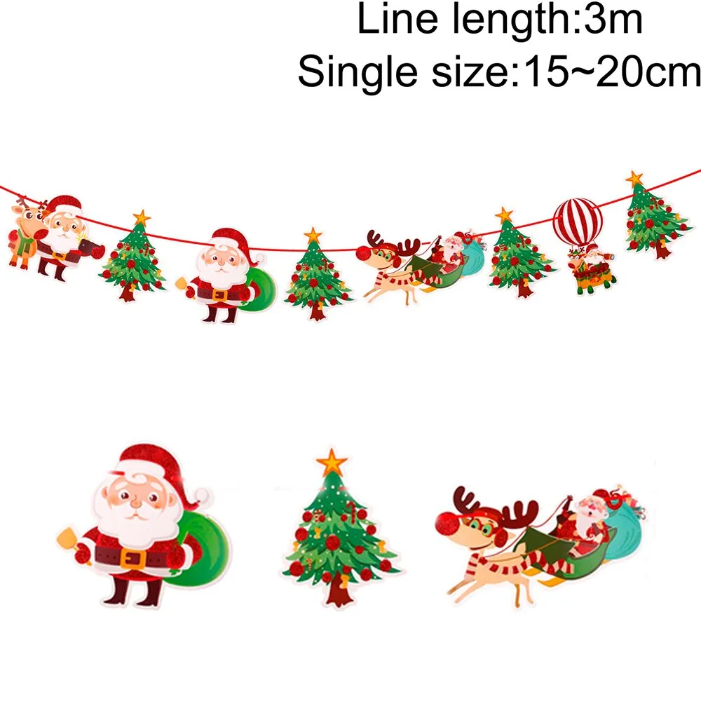 Christmas Banner Garland Merry Christmas Decor for Home Navidad Noel 2021 Christmas Ornaments Xmas Decor New Year