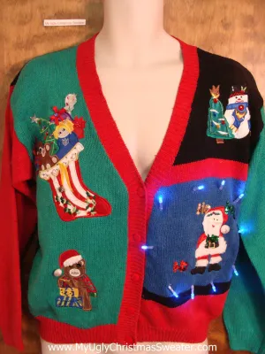 Colorful 80s Light Up Cheesy Christmas Sweater