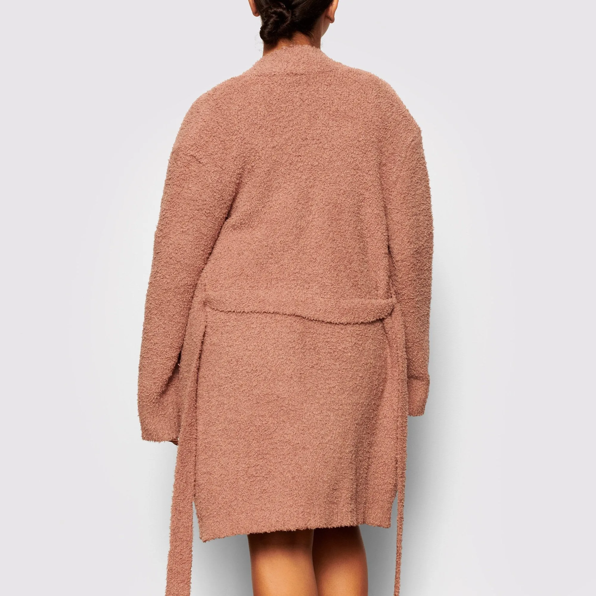 COZY KNIT SHORT ROBE | ROSE CLAY