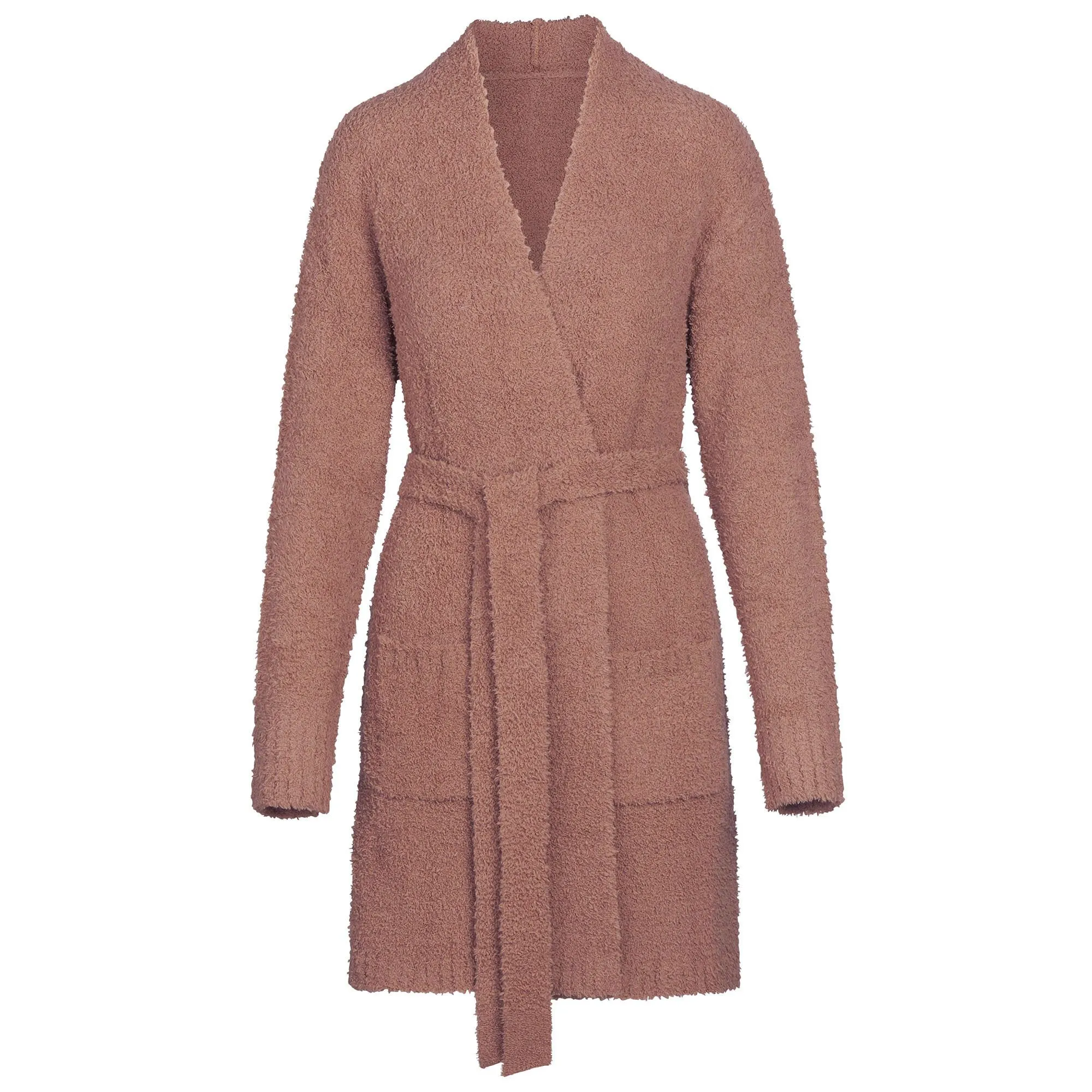 COZY KNIT SHORT ROBE | ROSE CLAY