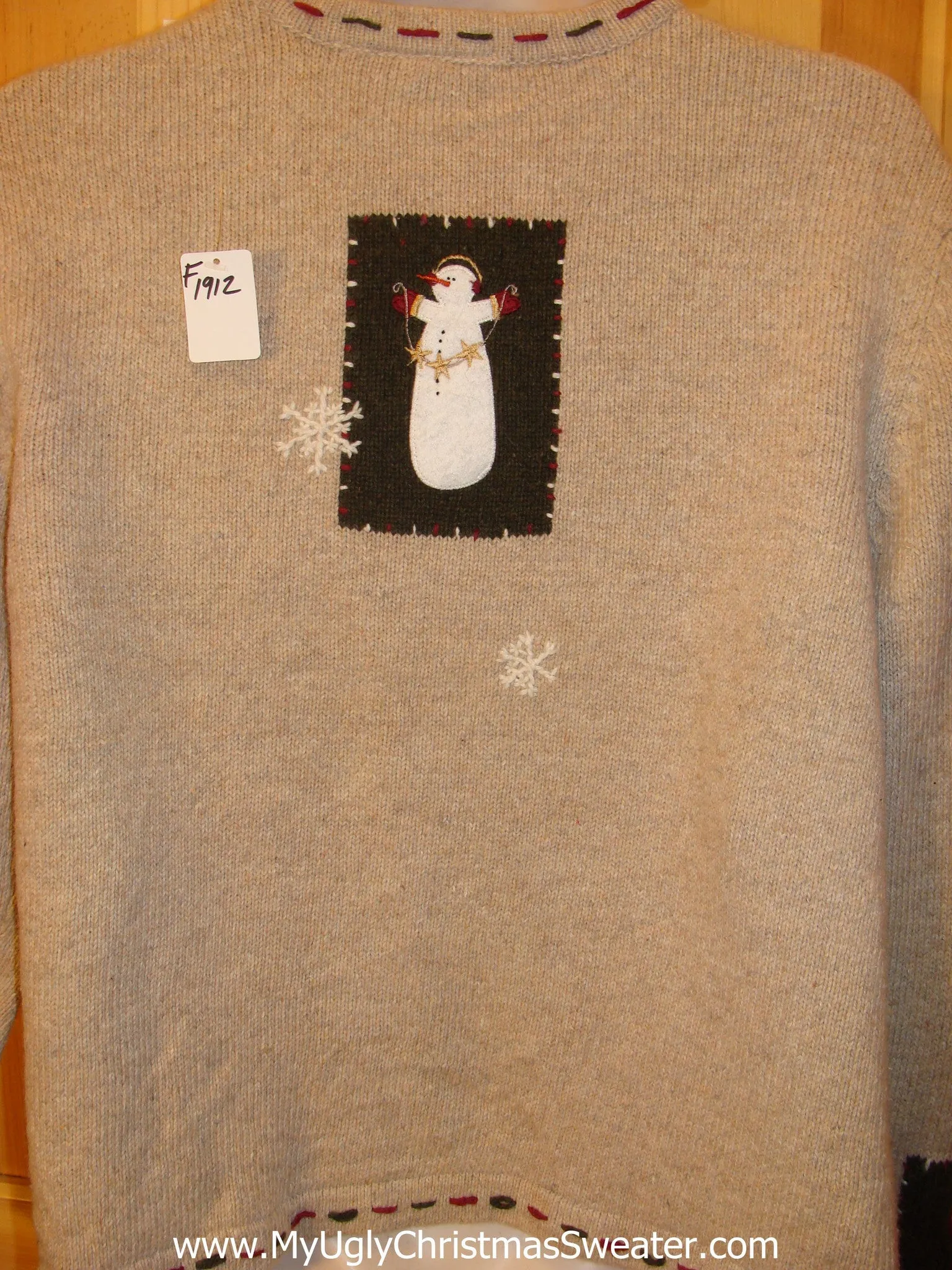 Crafty Christmas Sweater Jumper with Snowmen and Hearts