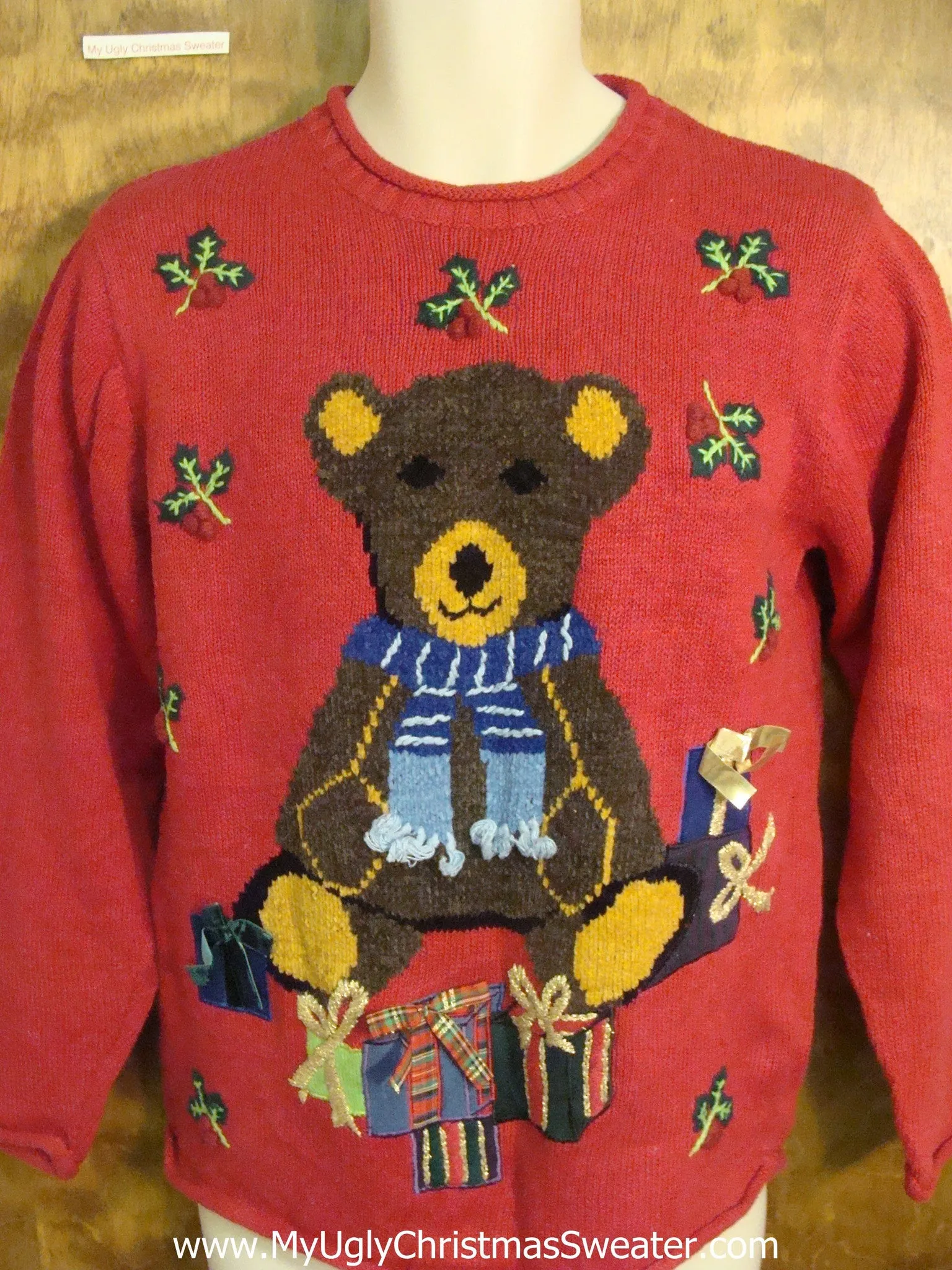 Cute Teddy Bear Red Christmas Sweater