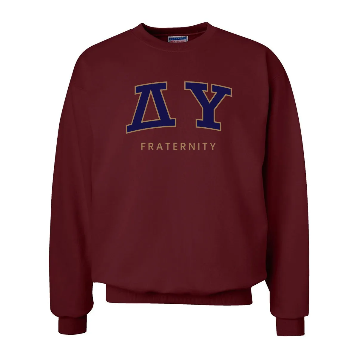 Delta Upsilon Maroon Old School Crewneck