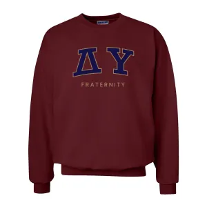 Delta Upsilon Maroon Old School Crewneck