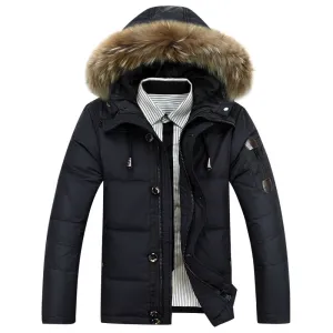 Down jacket men's Korean casual solid color thick down short jacket