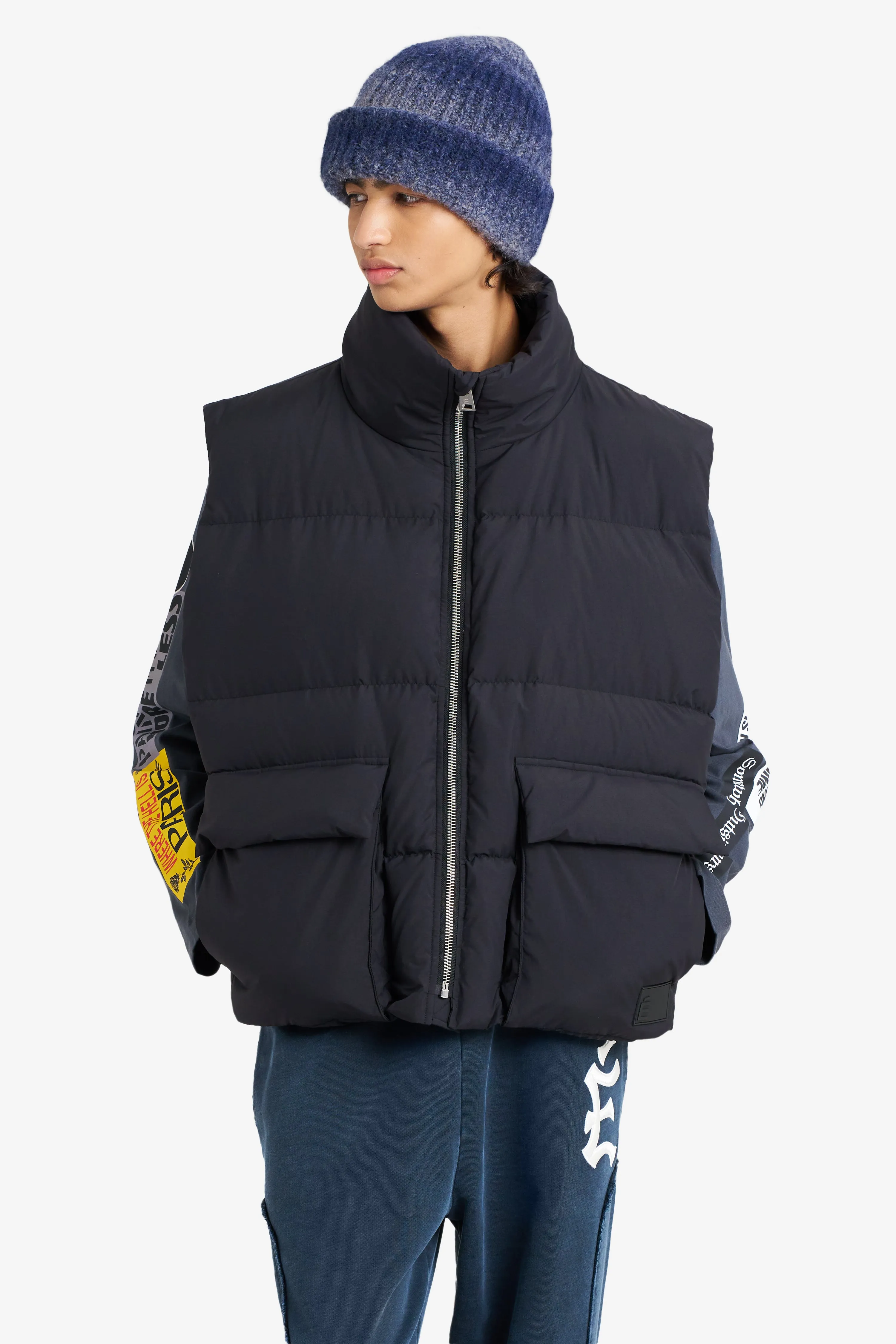 DOWN JACKET SLEEVELESS BLACK