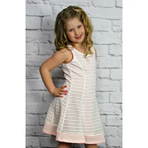 Elisa B Pink Stripe Jersey Dress