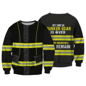 Firefighter My Time In Benker Gear 3D Full Print Sweatshirt Hoodie Bomber, Christmas Shirt for Firefighter