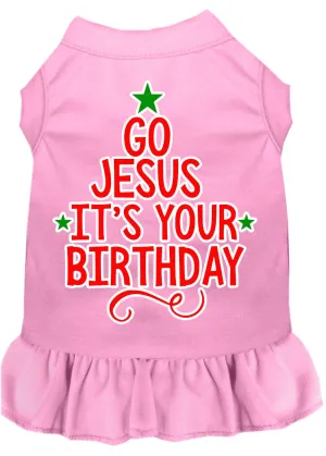 Go Jesus Screen Print Dog Dress Light Pink Xs (8)