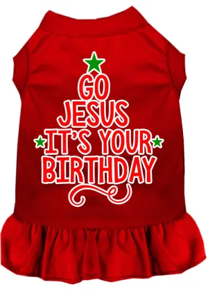 Go Jesus Screen Print Dog Dress Red Lg (14)