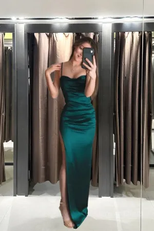 Green Mermaid Halter Prom Dress Evening Dress