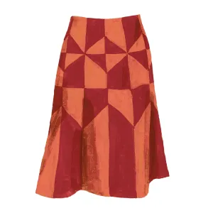 Greenwich Village Suede Patchwork Skirt