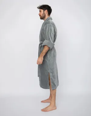 Grey Velour Bathrobe