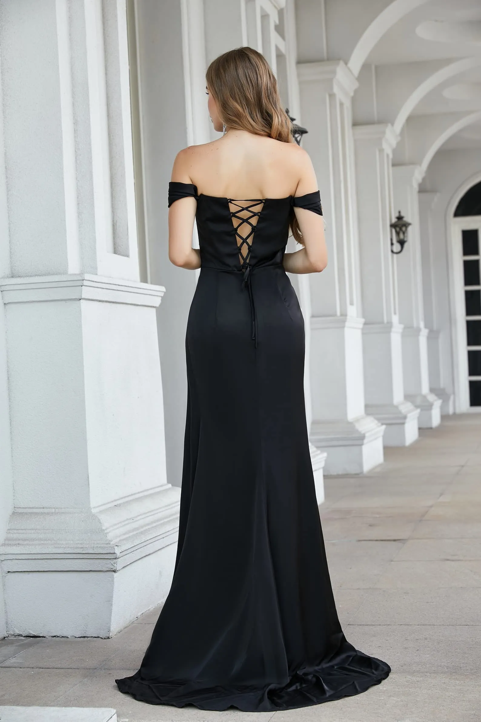 High Slit Mermaid Off The Shoulder Prom Dress