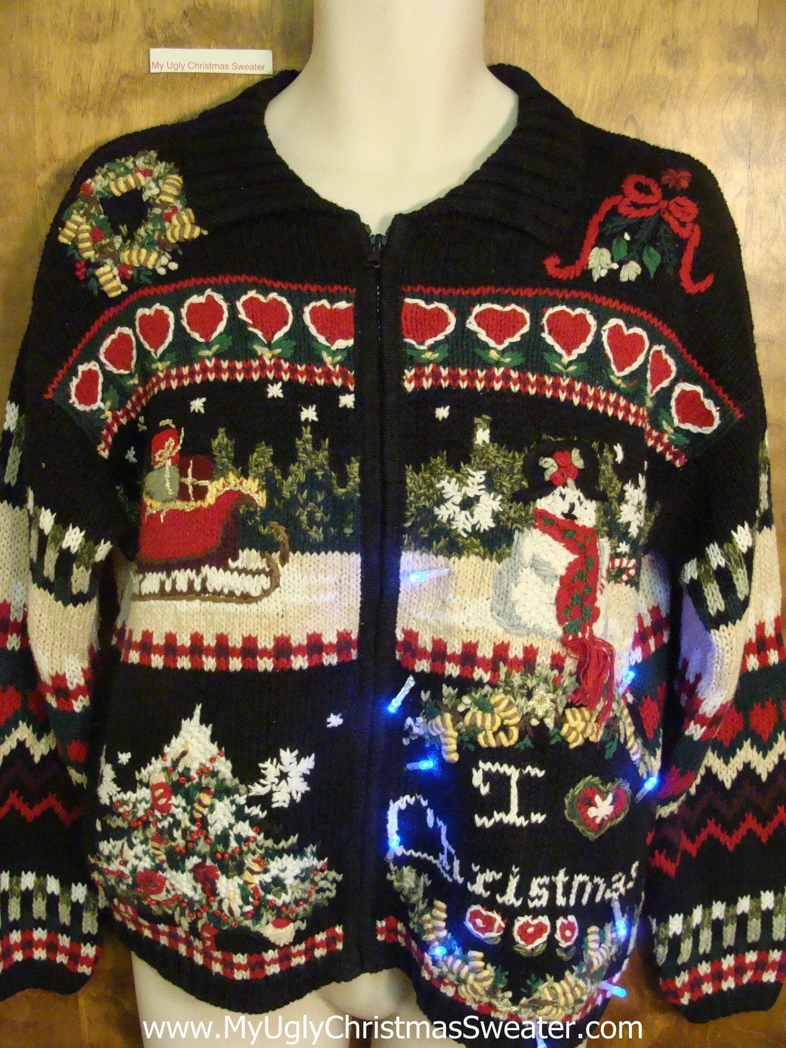 I HEART CHRISTMAS Light Up Ugly Xmas Sweater