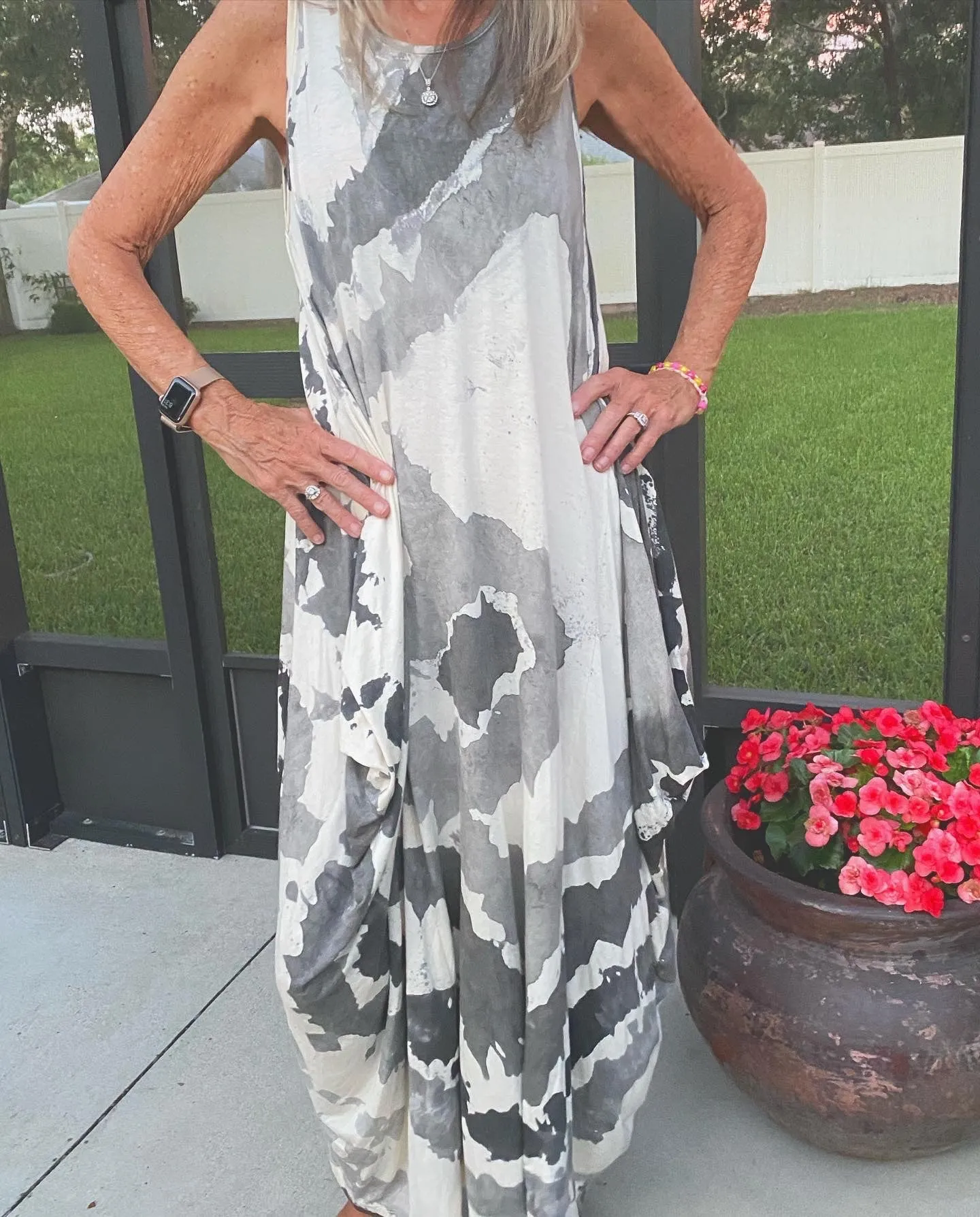 Italian Sleeveless Tie Dye Dress