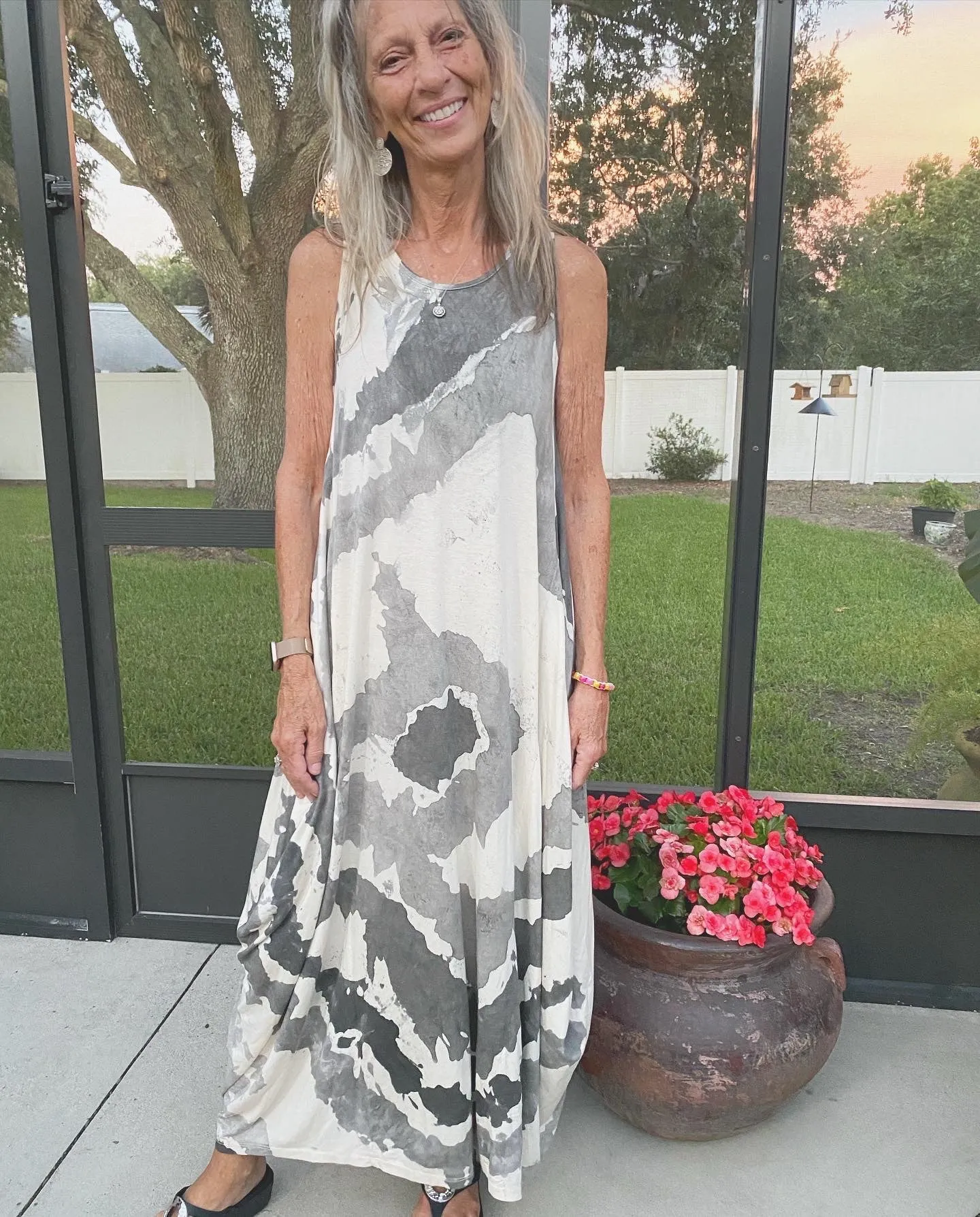 Italian Sleeveless Tie Dye Dress