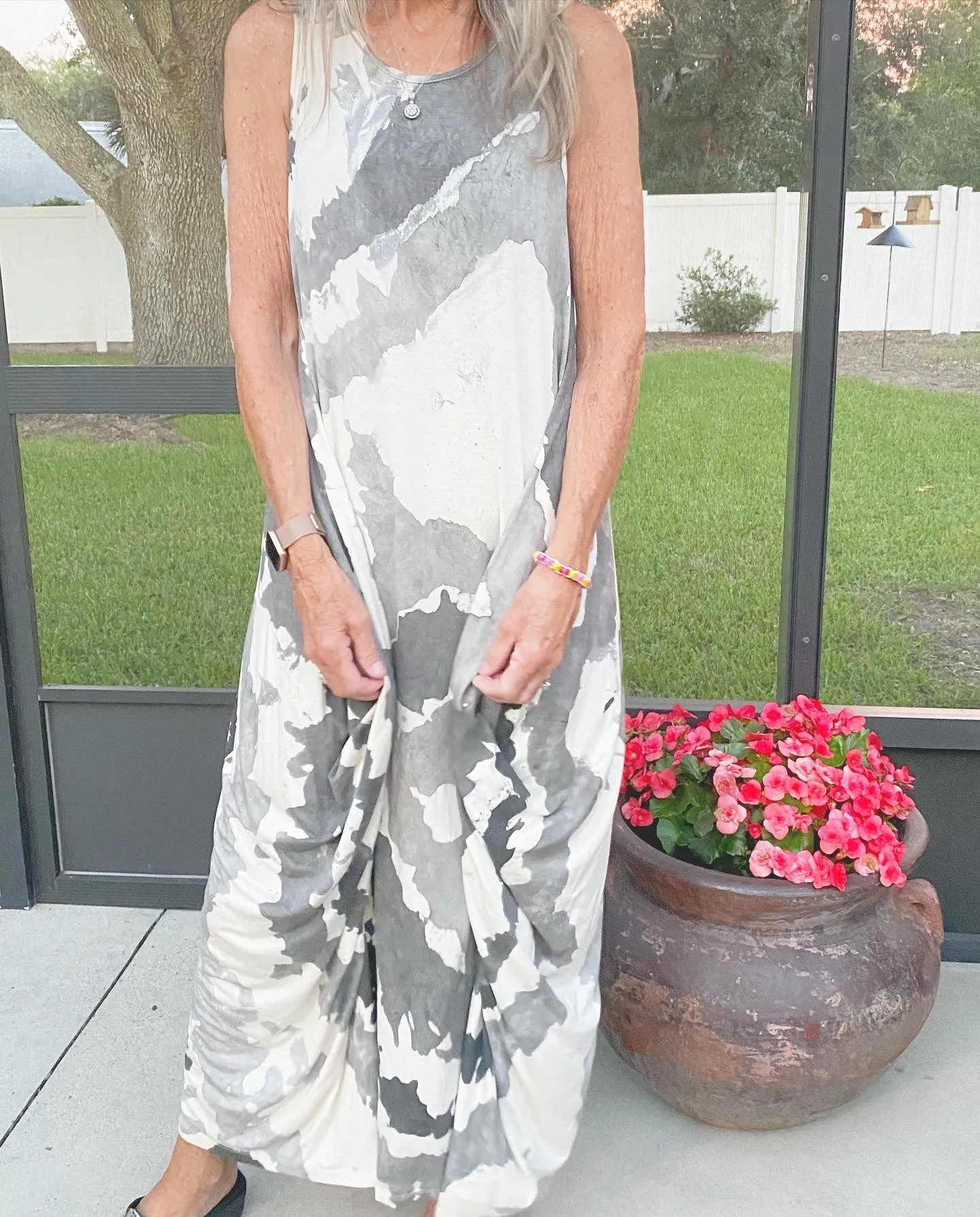 Italian Sleeveless Tie Dye Dress