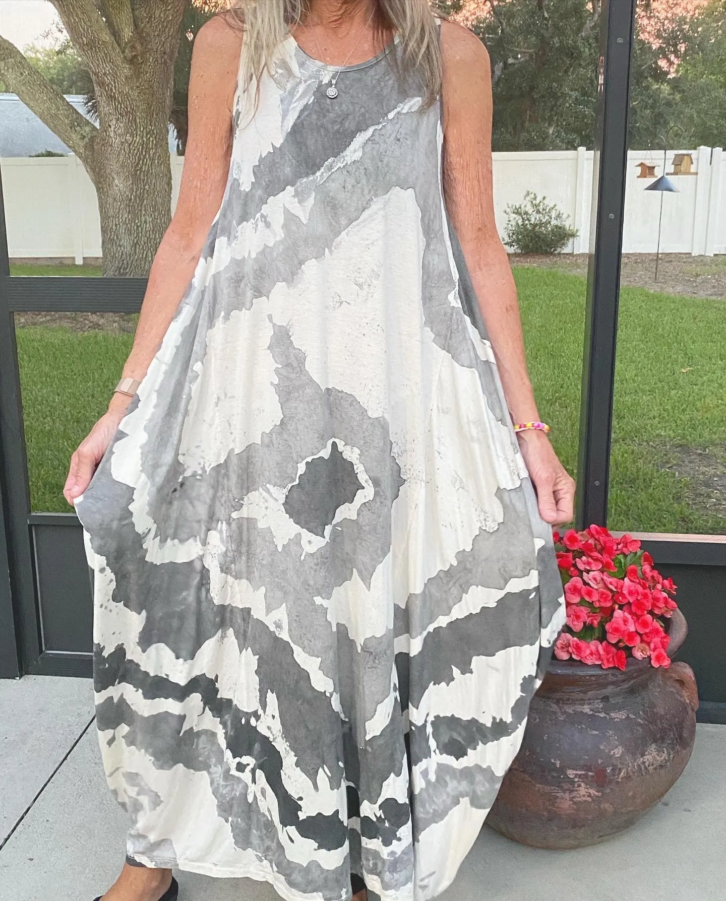 Italian Sleeveless Tie Dye Dress