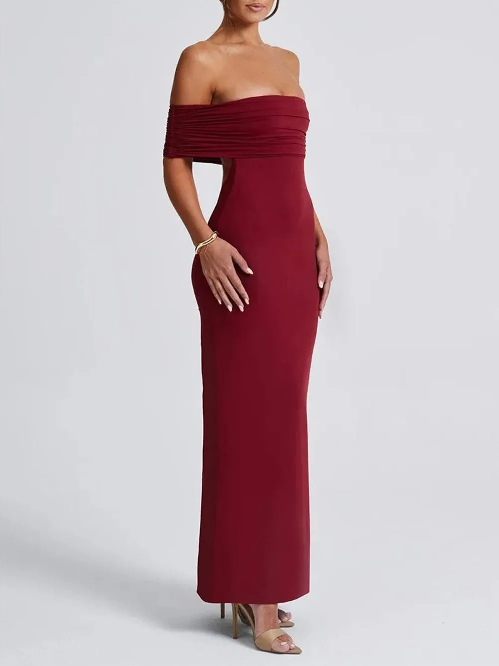 Jasmine Off Shoulder Sleeveless Maxi Dress