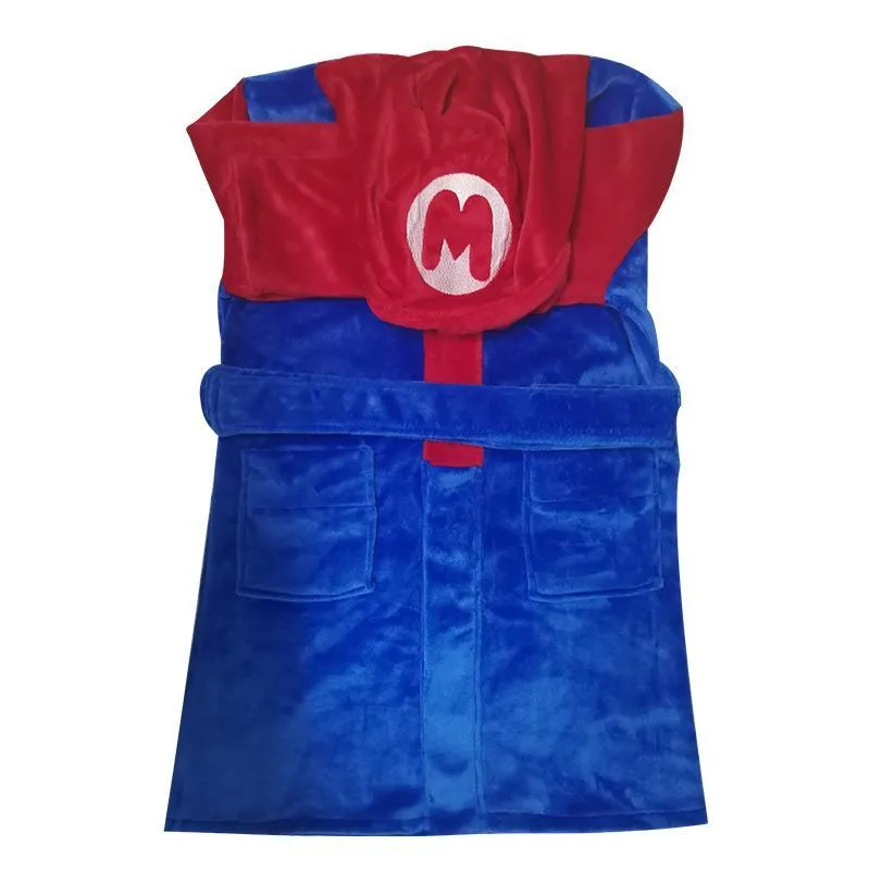 Kids Super Mario Kigurumi Robes Animal Pajamas Flannel Sleepwear For Adult