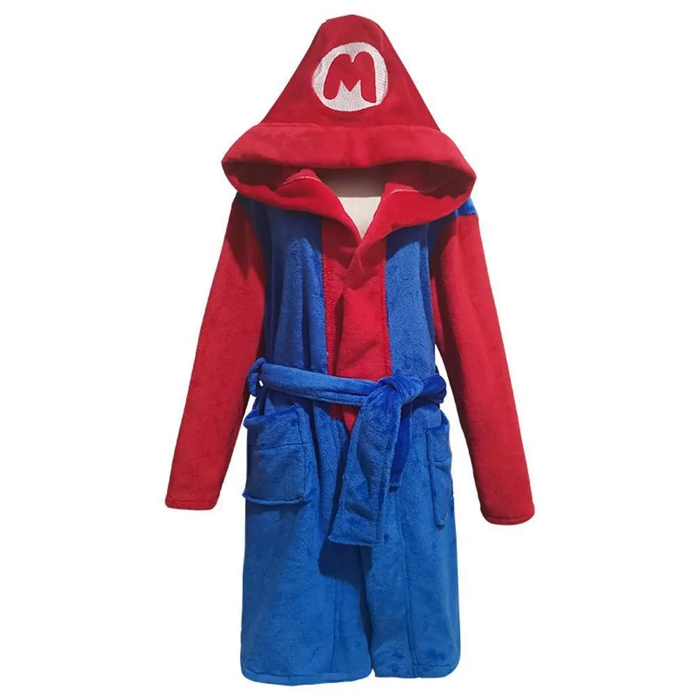 Kids Super Mario Kigurumi Robes Animal Pajamas Flannel Sleepwear For Adult