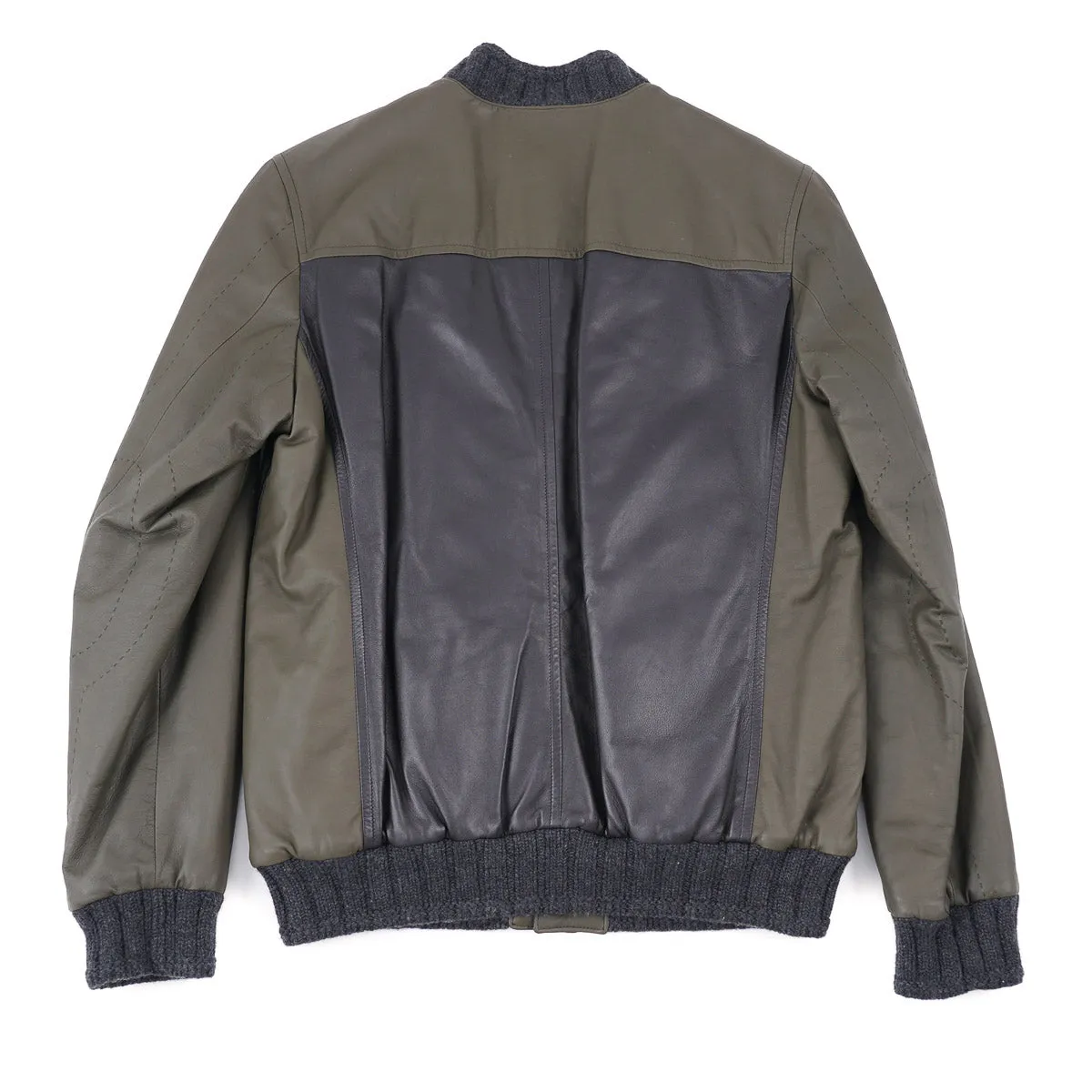 Kiton Lambskin Leather Jacket with Down Fill