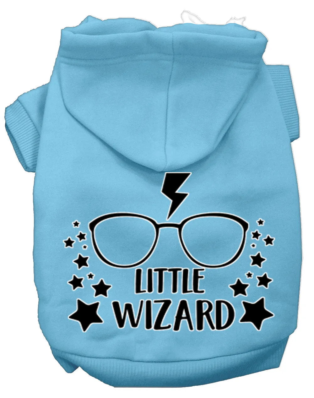 Little Wizard Screen Print Dog Hoodie Baby Blue M