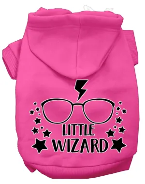 Little Wizard Screen Print Dog Hoodie Bright Pink L