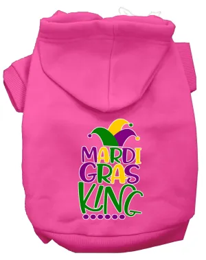 Mardi Gras King Screen Print Mardi Gras Dog Hoodie Bright Pink Xxl