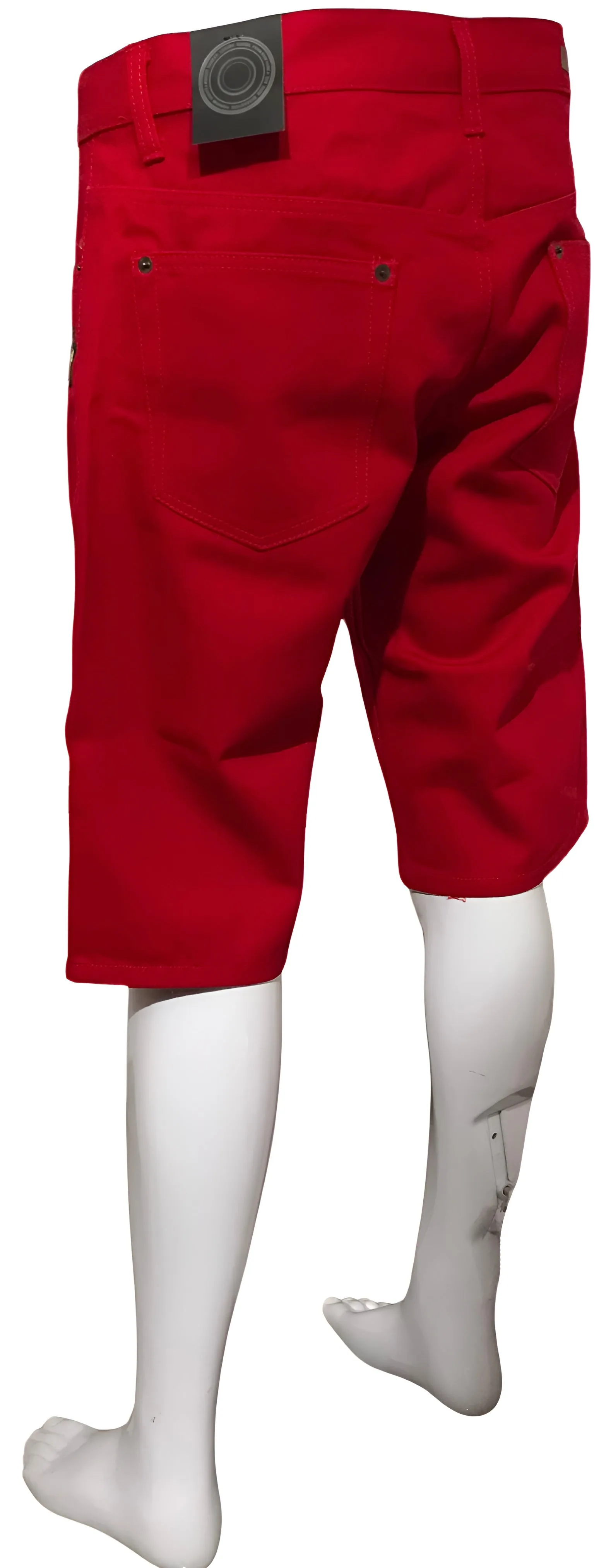 ^MAXI MILIAN^ (RED) ~TIGER~ DENIM SHORTS (SLIM FIT) (EMBROIDERED)