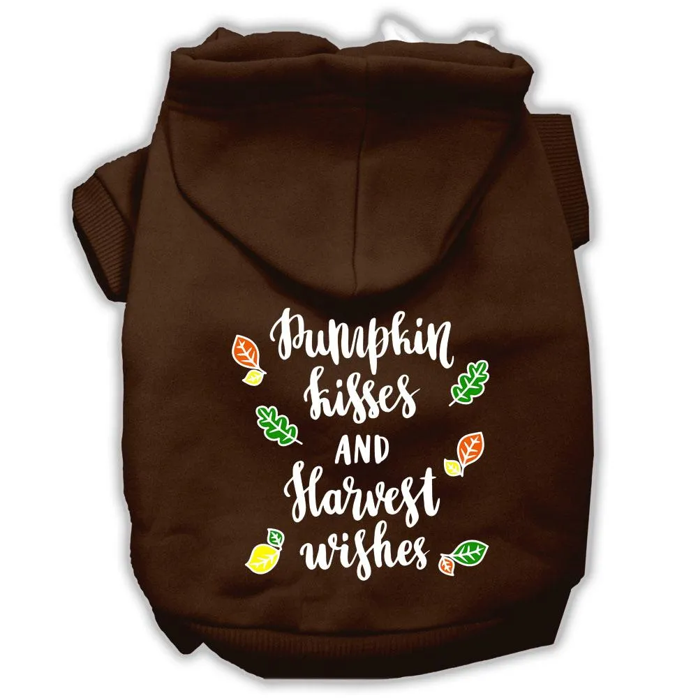 Pumpkin Kisses Screenprint Dog Hoodie Brown M (12)