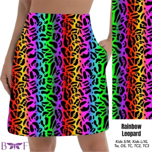 Rainbow Leopard Skort