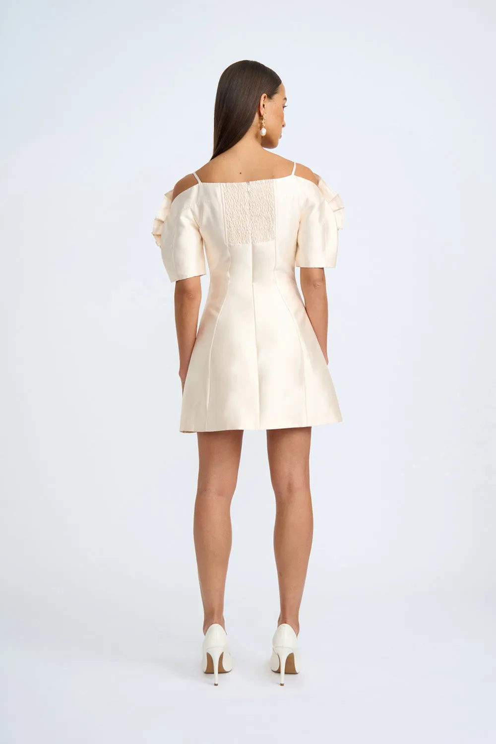 Ramira Off Shoulder Mini Dress | Final Sale - Champagne